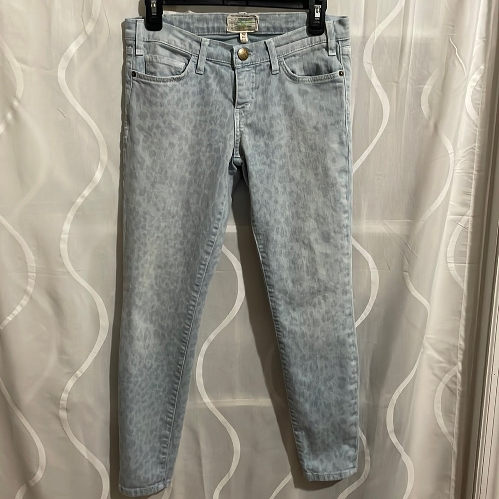 Current Elliott, The Stiletto, Cashmere Blue, Animal Print Jeans, Size 27